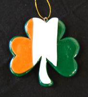 IRISH SHAMROCK FLAG ORN & MAG SET